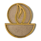 Diya golden MDF rangoli board 4 inch - Divine Sansar