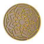 Ashtdal Kamal golden MDF rangoli board 12 inch - Divine Sansar