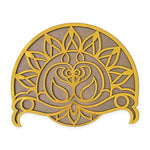Riddhi Siddhi golden MDF rangoli board 12 inch - Divine Sansar