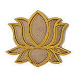 Kamal Lotus golden MDF rangoli board 4 inch - Divine Sansar