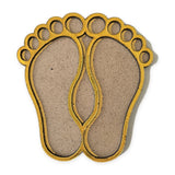 Laxmi Charan golden MDF rangoli board 4 inch - Divine Sansar