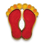 Laxmi Charan rangoli board filled with rangoli colour - Divine Sansar