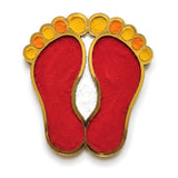 Laxmi Charan rangoli board filled with rangoli colour - Divine Sansar