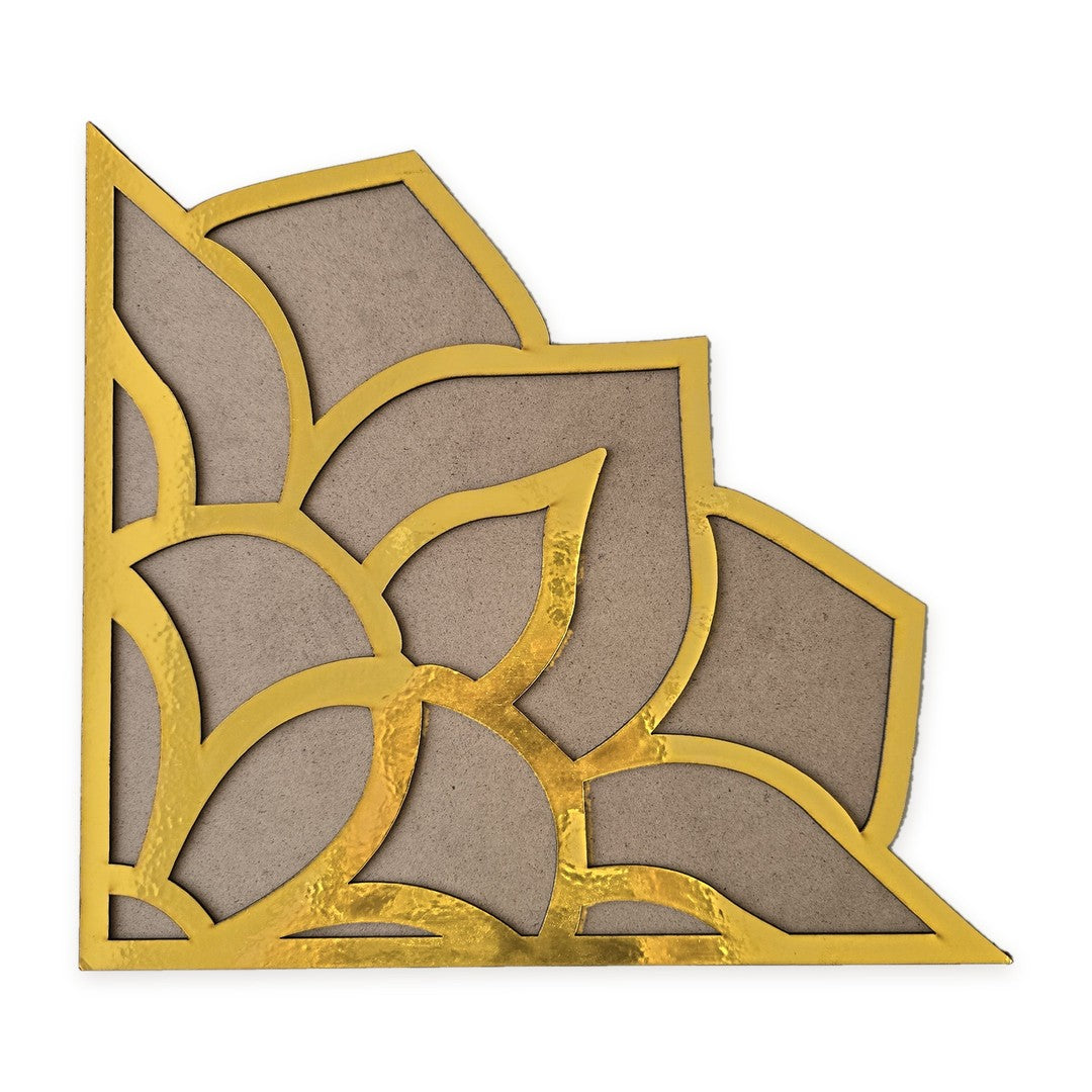 Aishwarya Kolam golden MDF rangoli board 12 inch - Divine Sansar