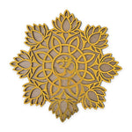 Bramham Mandala golden MDF rangoli board 12 inch - Divine Sansar