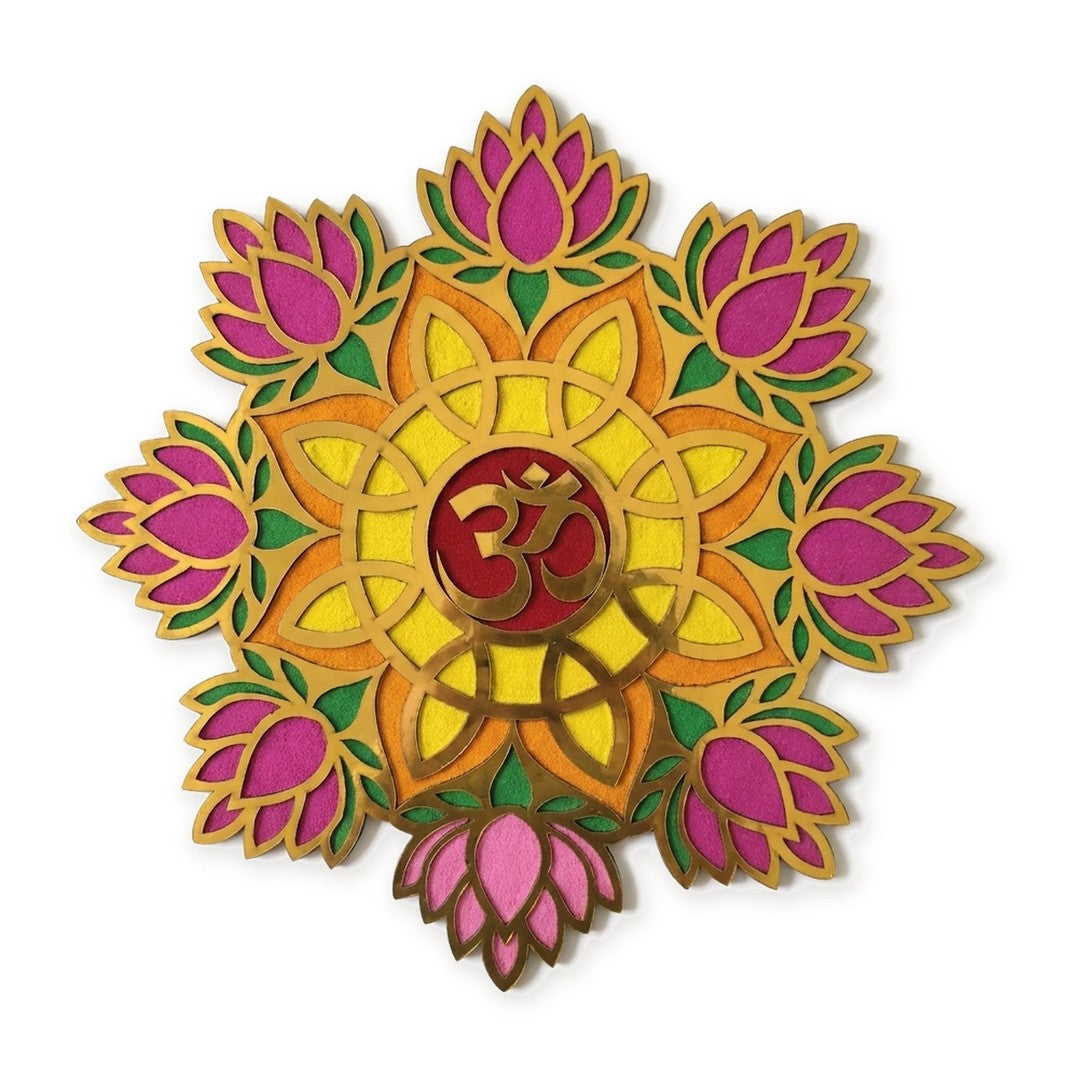 Bramham Mandala rangoli board filled with rangoli colour - Divine Sansar