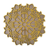 Ashtlaxmi Mandala golden MDF rangoli board 12 inch - Divine Sansar