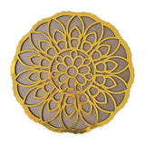 Kuber Mandala golden MDF rangoli board 12 inch - Divine Sansar