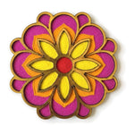 Phool Flower rangoli board filled with rangoli colour - Divine Sansar