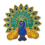 Royal Peacock rangoli board filled with rangoli colour - Divine Sansar