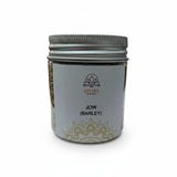Jow barley seeds jar for jawara sowing and havan pooja, front label - Divine Sansar