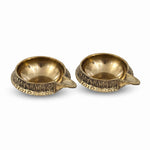 Kuber Diya pair in pure brass, 8 x 3 cm each - Divine Sansar