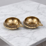 Brass Kuber Diya pair on white marble - Divine Sansar