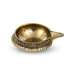 Close-up of Kuber Diya brass relief band and spout - Divine Sansar