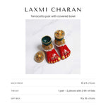 Laxmi Charan dimensions, 10 x 5 x 5 cm each piece and a 15 x 15 x 8 cm gift box, Divine Sansar