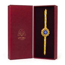 Evil eye nazariya mirror rakhi in maroon gift box - Divine Sansar