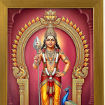 Murugan photo frame close-up of the artwork and brushed gold acrylic frame - Divine Sansar