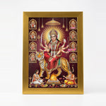 Navdurga photo frame A4 21 x 30 cm in a gold acrylic frame with clear shatterproof front - Divine Sansar