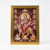 Navdurga photo frame A4 21 x 30 cm in a gold acrylic frame with clear shatterproof front - Divine Sansar