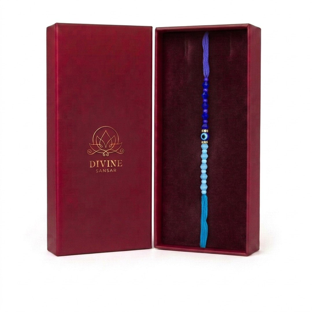 Nazariya evil eye rakhi in Divine Sansar gift box
