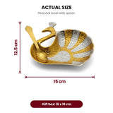 Peacock mukhwas bowl size 15 x 12.5 cm with 16 x 16 cm gift box - Divine Sansar