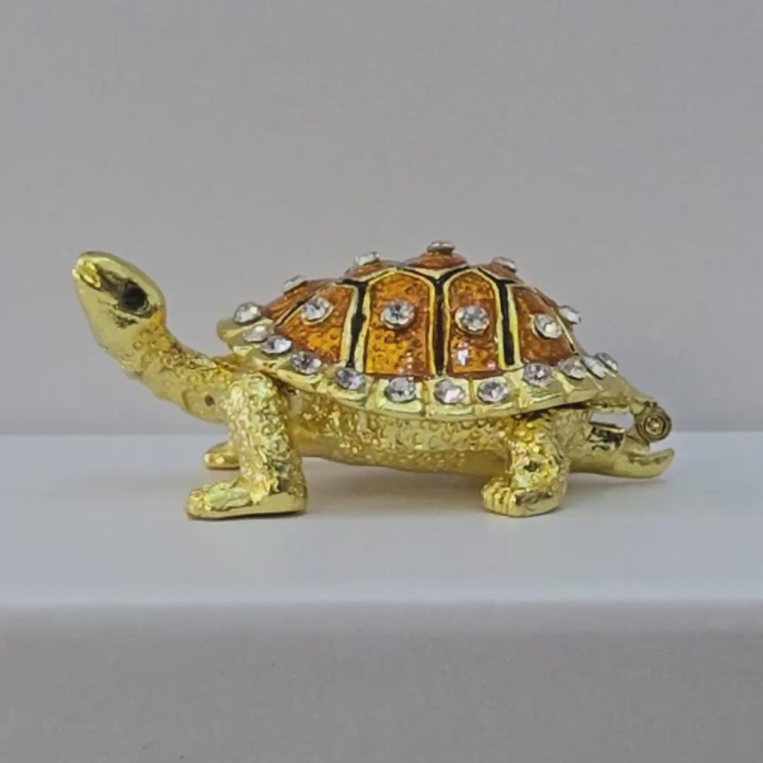 Divine Sansar Feng Shui Wish Fullfilling Turtle-Golden colour Turtle