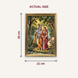 Radha Krishna photo frame size guide 21 x 30 cm A4 - Divine Sansar