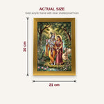 Radha Krishna photo frame A4 size chart 21 x 30 cm dimensions - Divine Sansar