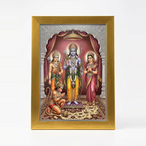 Ram Darbar photo frame A4 21 x 30 cm in a gold acrylic frame with clear shatterproof front - Divine Sansar