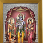 Ram Darbar photo frame close-up of the artwork and brushed gold acrylic frame - Divine Sansar