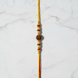 Rudra Kavach Rudraksha Rakhi on marble - Divine Sansar UAE