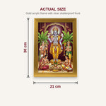 Satyanarayan photo frame A4 size chart 21 x 30 cm dimensions - Divine Sansar