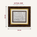 Silver Lakshmi Ganesh frame size 14 x 12 cm - Divine Sansar