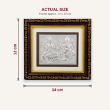 Silver Lakshmi Ganesh frame size 14 x 12 cm - Divine Sansar