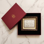Silver Lakshmi Ganesh frame in premium gift box - Divine Sansar