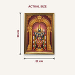 Tirupati Balaji photo frame A4 size guide 21 x 30 cm dimensions - Divine Sansar
