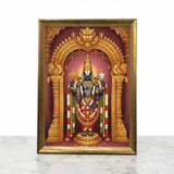 Tirupati Balaji Venkateswara photo frame A4 21 x 30 cm wooden golden frame - Divine Sansar