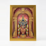 Tirupati Balaji Venkateswara photo frame A4 21 x 30 cm in a gold acrylic frame with clear shatterproof front - Divine Sansar