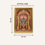 Tirupati Balaji Venkateswara photo frame A4 size chart 21 x 30 cm dimensions - Divine Sansar