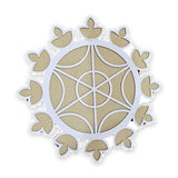 White Surya Chakra MDF rangoli board 12 or 16 inch - Divine Sansar