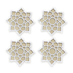 White Tara Pushp MDF rangoli board 4 inch set of 4 - Divine Sansar