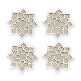 White Tara Pushp MDF rangoli board 4 inch set of 4 - Divine Sansar