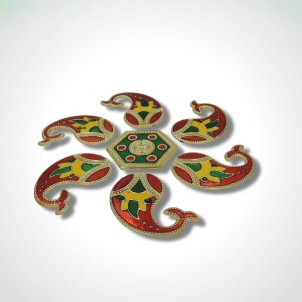 Divine Sansar Acrylic Rangoli Floor Decorations. Traditional Festive Home decoration (Design 1)