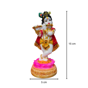 Resin Krishna Kishan Murti Idol Statue Sculpture - 15cm Multicolour | Spiritual Decor