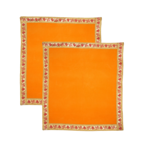 Yellow Velvet Pooja Aasan Cloth (Set of 2)