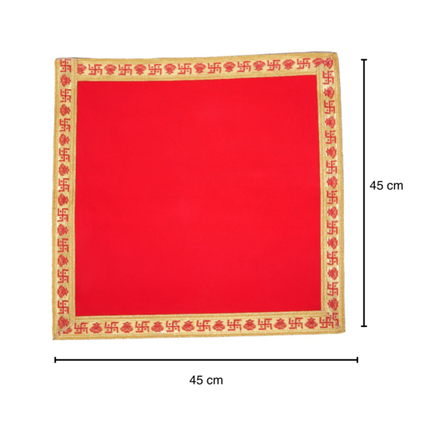 Red Velvet Pooja Aasan Cloth (Set of 2)