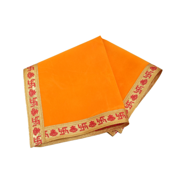 Yellow Velvet Pooja Aasan Cloth (Set of 2)