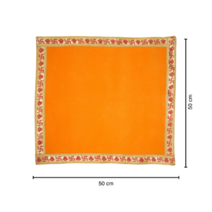 Yellow Velvet Pooja Aasan Cloth (Set of 2)