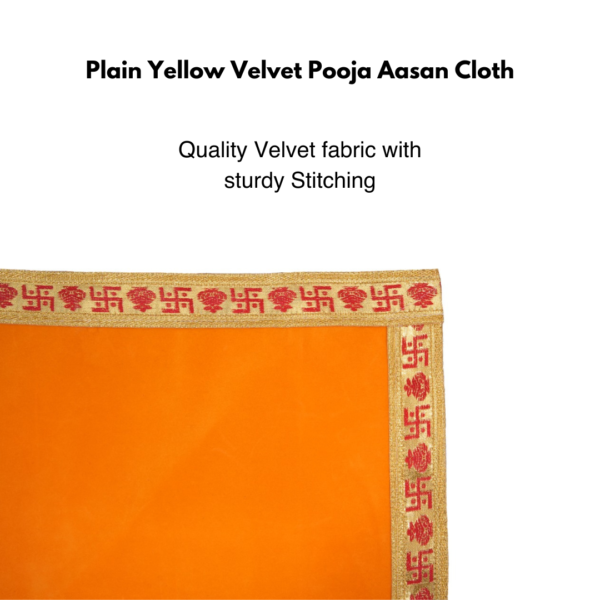 Yellow Velvet Pooja Aasan Cloth (Set of 2)