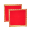 Red Velvet Pooja Aasan Cloth (Set of 2)